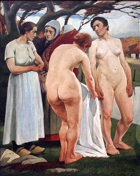 Eugene Laermans Women Bathing in Spain oil painting art